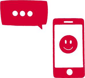 スマフォから何かしらのメッセージが出されているイメージ画像